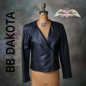BB DAKOTA Moto Vegan Leather Asymmetric Zip Jacket